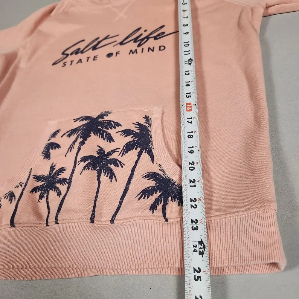 Salt Life Hoodie Adult Medium Peach State Of Mind Palm Tree Sweatshirt Unisex - Picture 6 of 7
